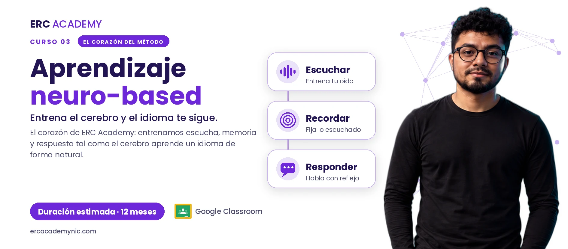 Banner de Aprendizaje basado en la neurociencia, ERC Academy